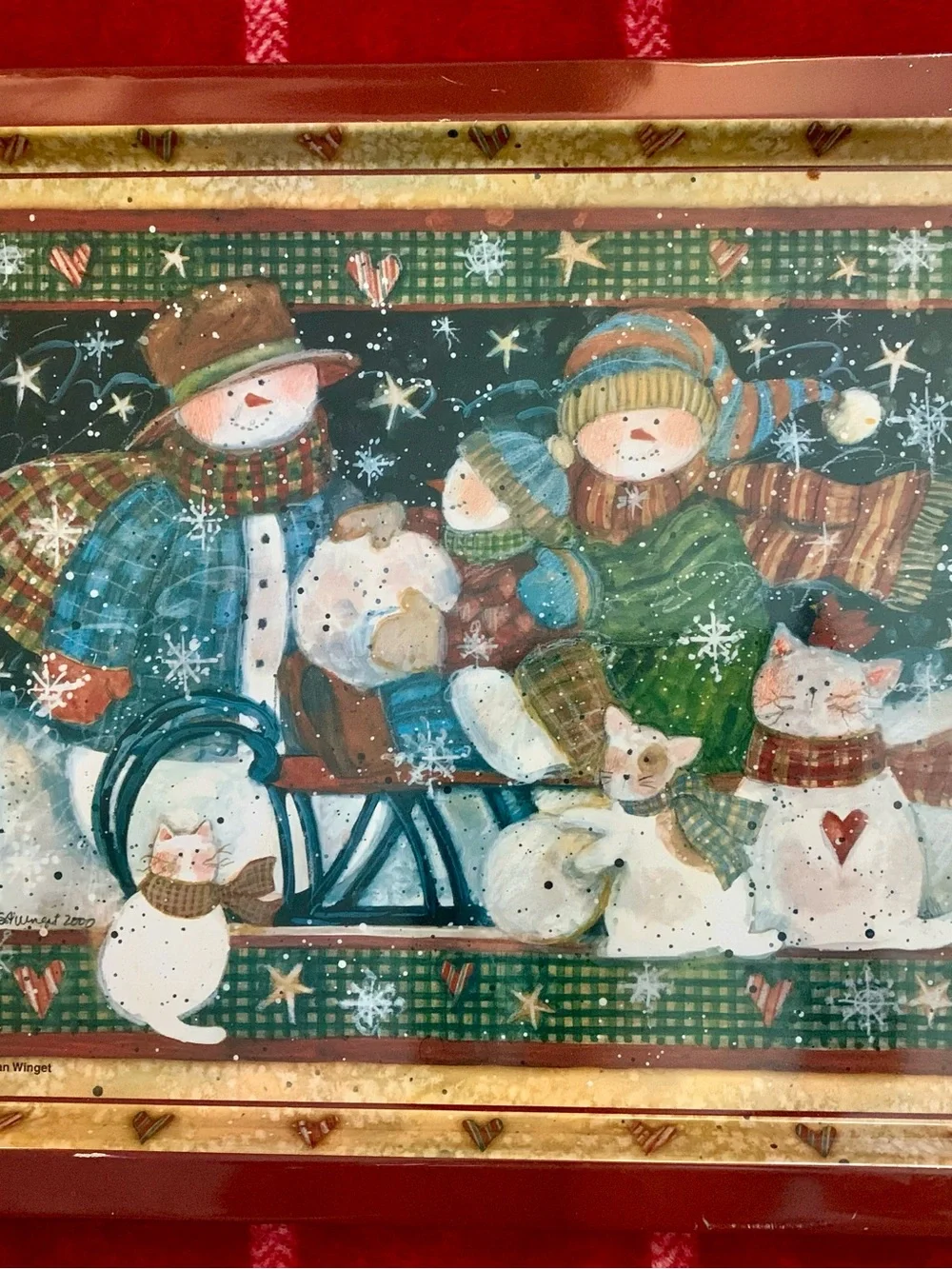 Vintage Susan Winget Collectibles Metal Rectangular Tray